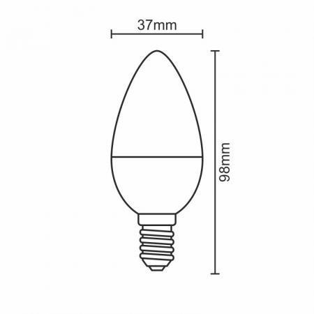LED IZZÓ 5W-C37/E14/SMD/4000K