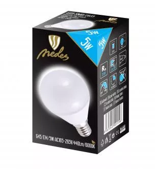 LED IZZÓ 5W-G45/E14/SMD/6500K