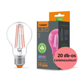   20 db-os csomagajánlat Videx Fito Filament szálas növénynevelő Led 20 db-os, 8 W-os, E27-es foglalattal